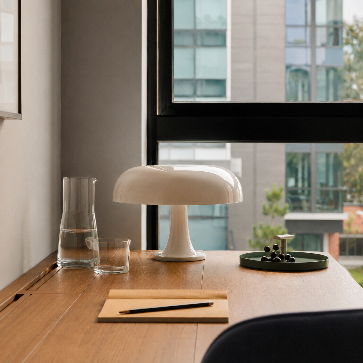Mushroom Table Lamp, Retro Mid-Century Bedside Lamp, Orange or White