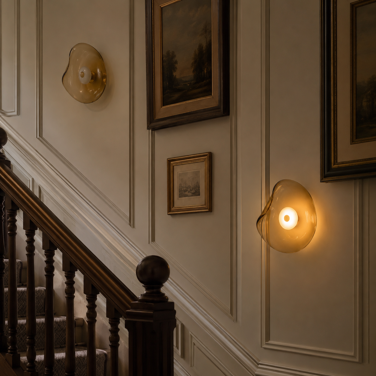 Organic Glass Wall Light, Modern Art Glass LED Sconce