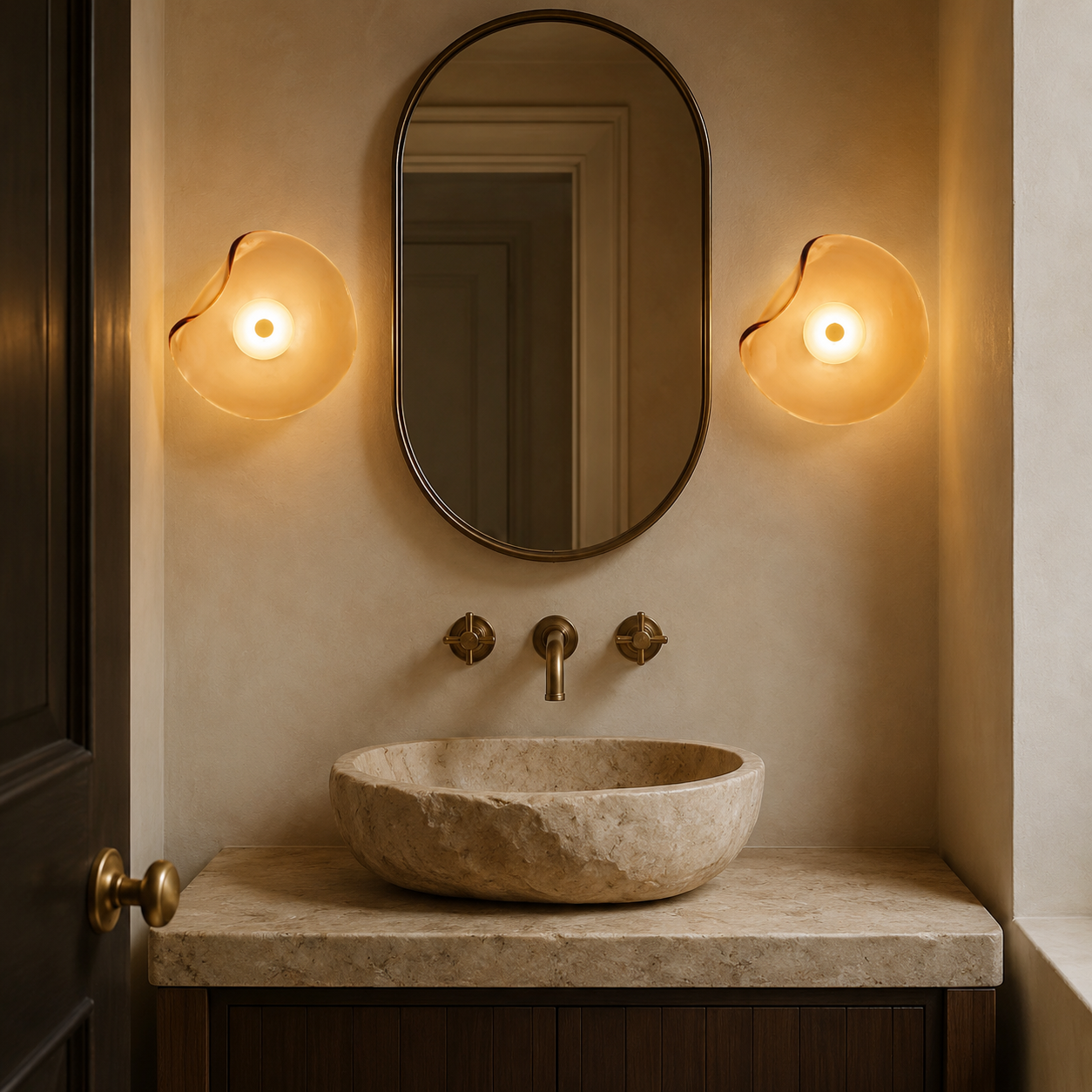 Organic Glass Wall Light, Modern Art Glass LED Sconce