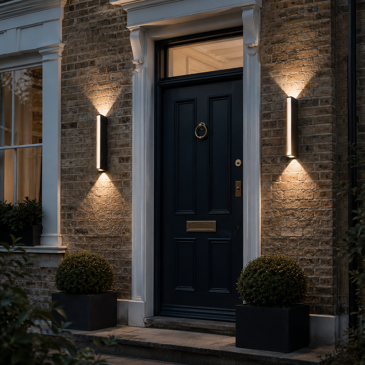 Modern Black Outdoor Weatherproof LED Garden Wall Light