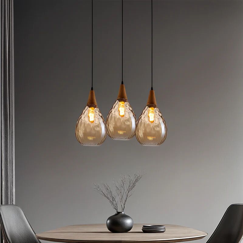 Vintage Teardrop Glass Pendant Ceiling Light for Dining Room