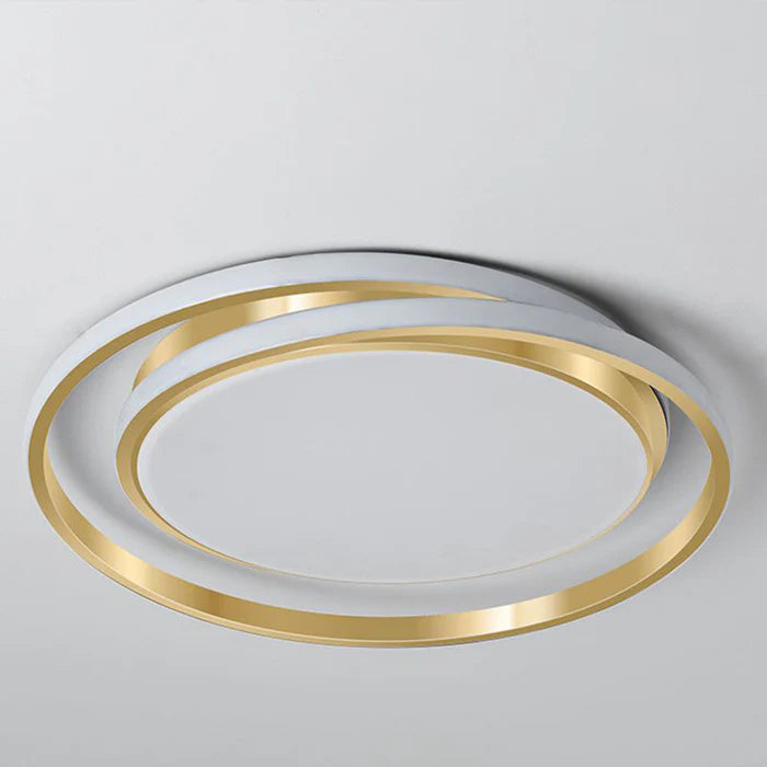 Round LED Ceiling Light – Modern Flush Mount, Dimmable, 45cm | Gold or Black