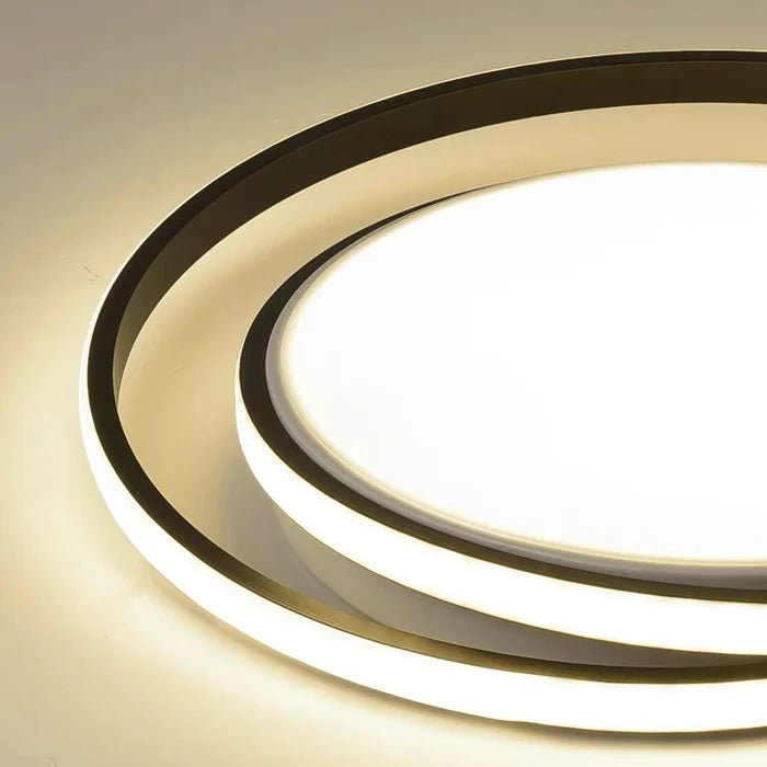 Round LED Ceiling Light – Modern Flush Mount, Dimmable, 45cm | Gold or Black