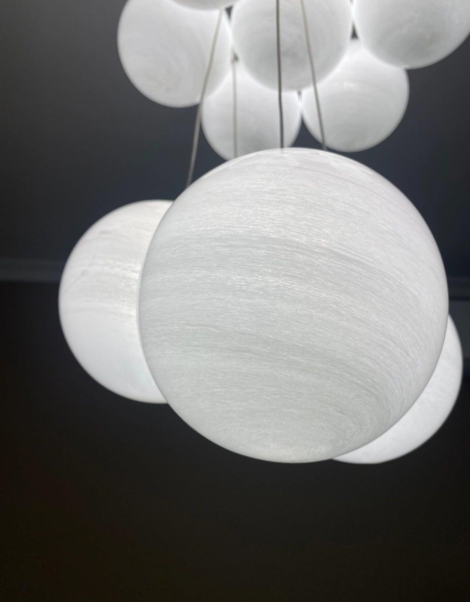Bubble Cluster Chandelier, Frosted Glass Ceiling Light for Living & Dining Room
