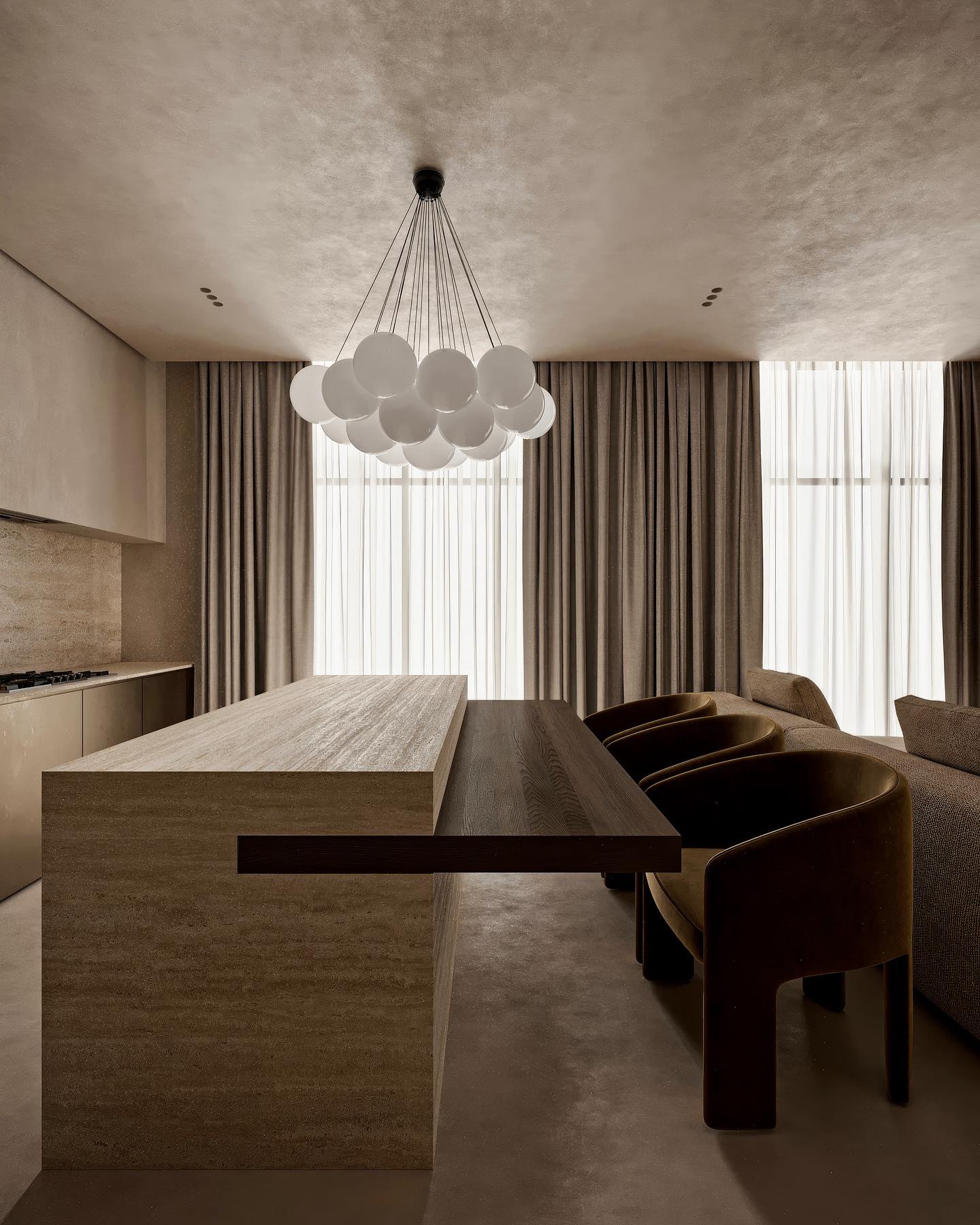 Bubble Cluster Chandelier, Frosted Glass Ceiling Light for Living & Dining Room
