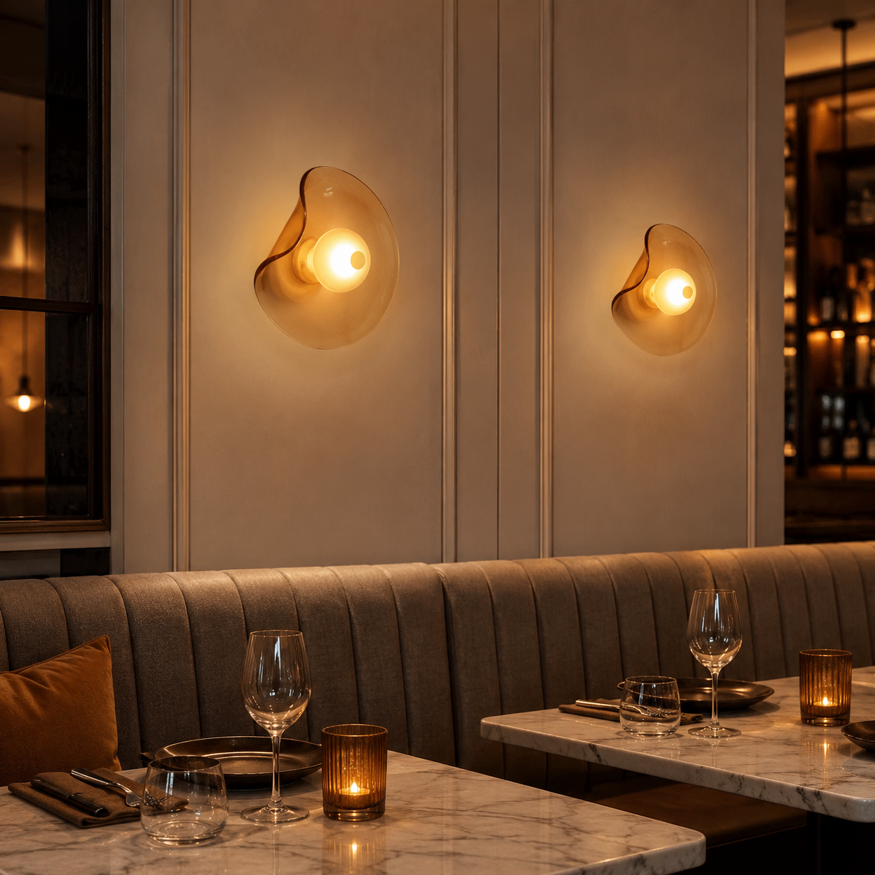 Organic Glass Wall Light, Modern Art Glass LED Sconce