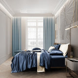 Premium Navy Blue Silk Bedding Set – Ultra-Luxurious