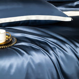 Premium Navy Blue Silk Bedding Set – Ultra-Luxurious