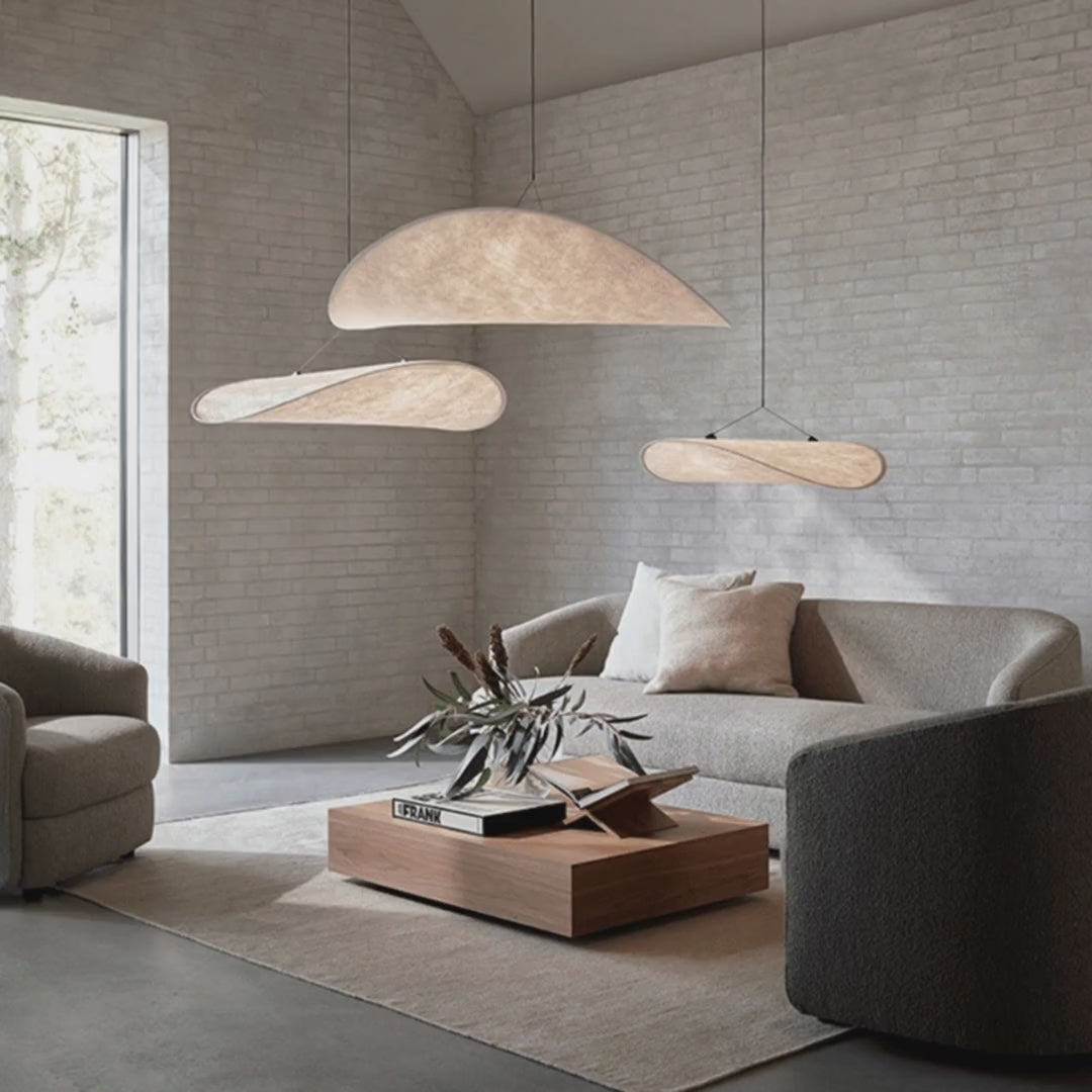 Load video: Japandi Style Ceiling Lamp