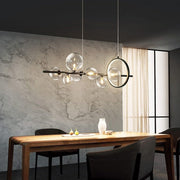 Macrocosm Chandelier – Dimmable Nordic Glass Ball LED Pendant Light | Adjustable Length, Perfect for Dining Rooms & Bars