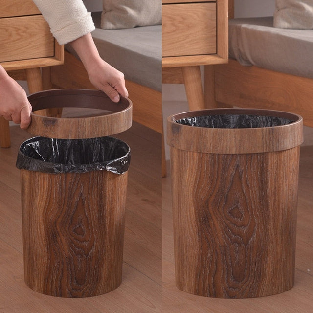 Nordic Style Minimalist Wood Garbage Bin