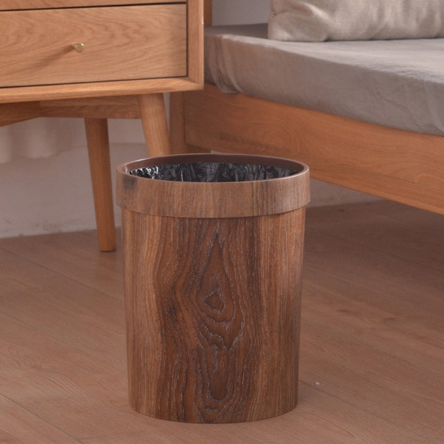 Nordic Style Minimalist Wood Garbage Bin
