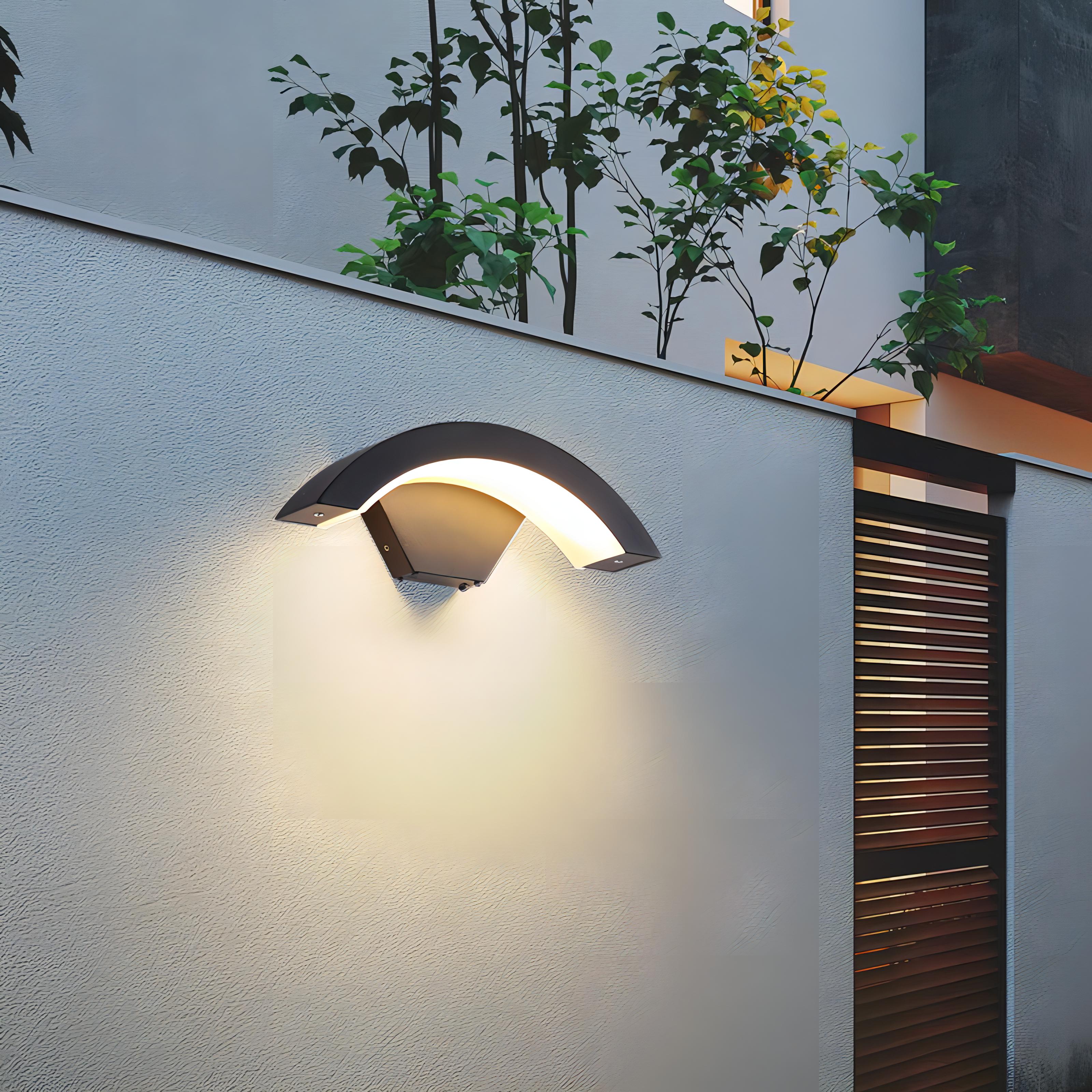 Basil - Curved Pan Waterproof Outdoor Wall Light Bar