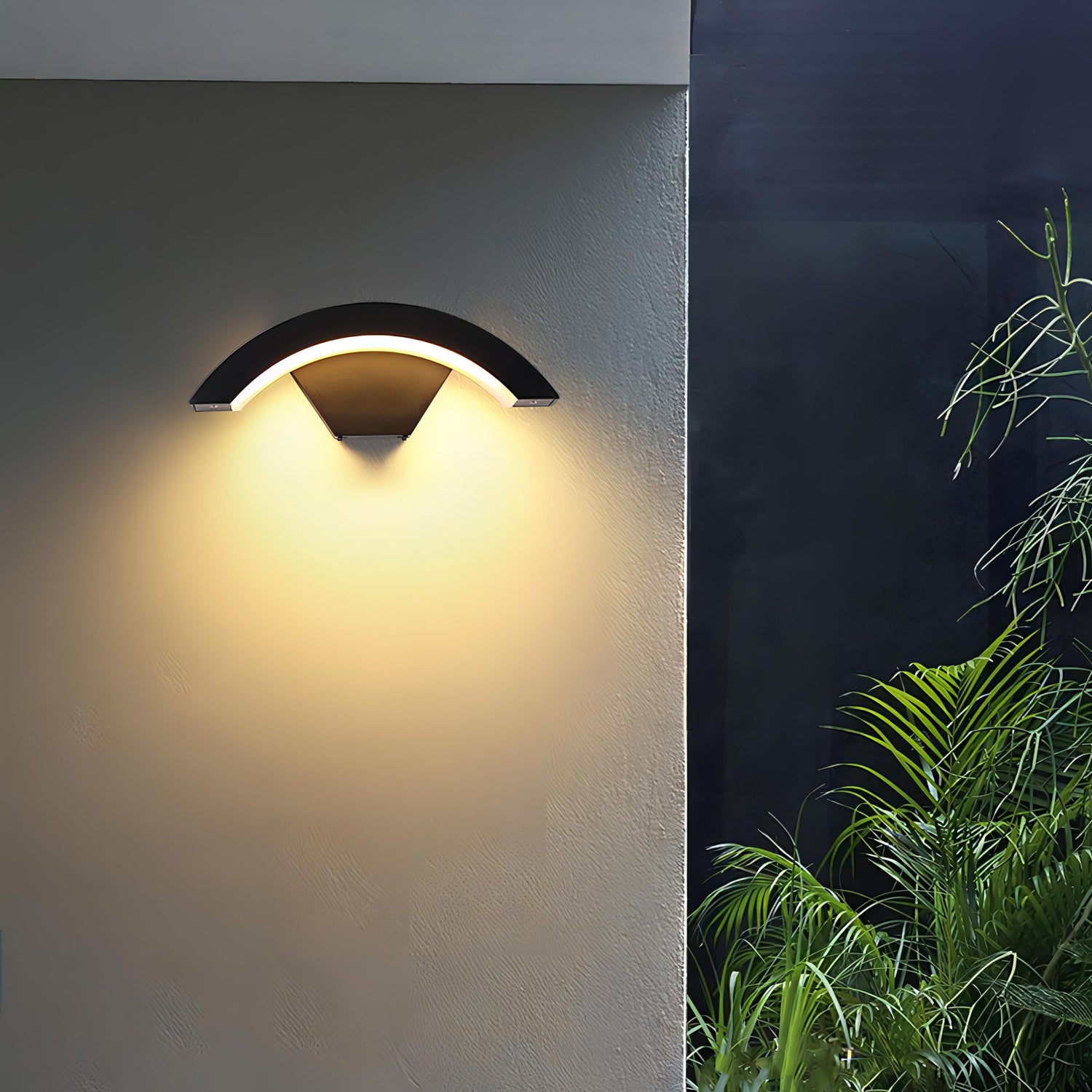 Basil - Curved Pan Waterproof Outdoor Wall Light Bar