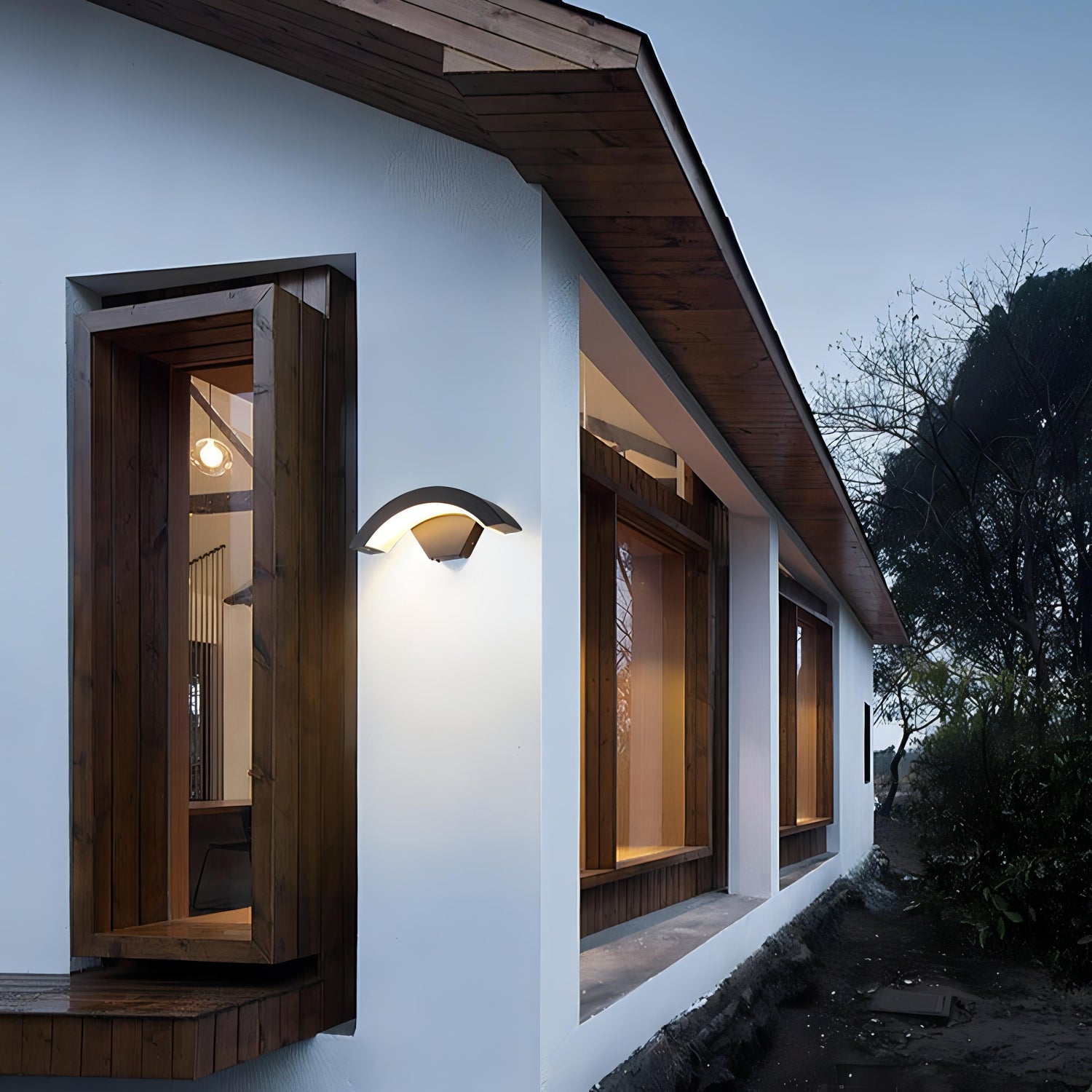 Basil - Curved Pan Waterproof Outdoor Wall Light Bar