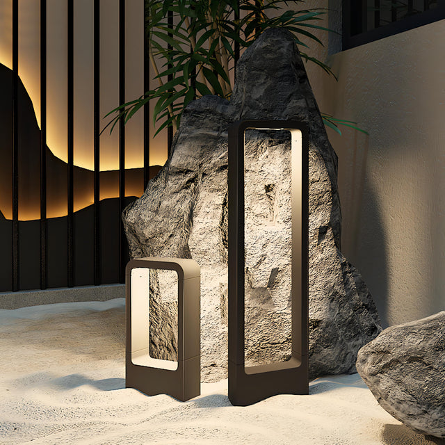 Paavai Outdoor Rectangle Standing Lamp IP54 Waterproof Aluminum