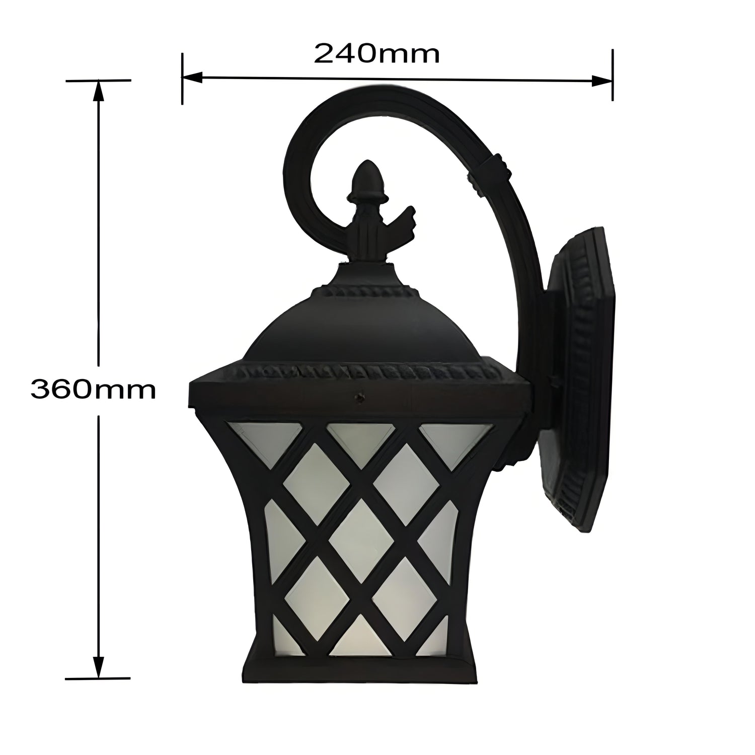 Raven - Vintage Black Lantern Wall Light for Outdoors