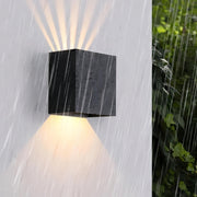 Lila - Waterproof Exterior Square Wall Light in Black