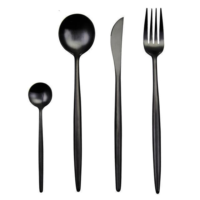  Arya Black Cutlery Set-3