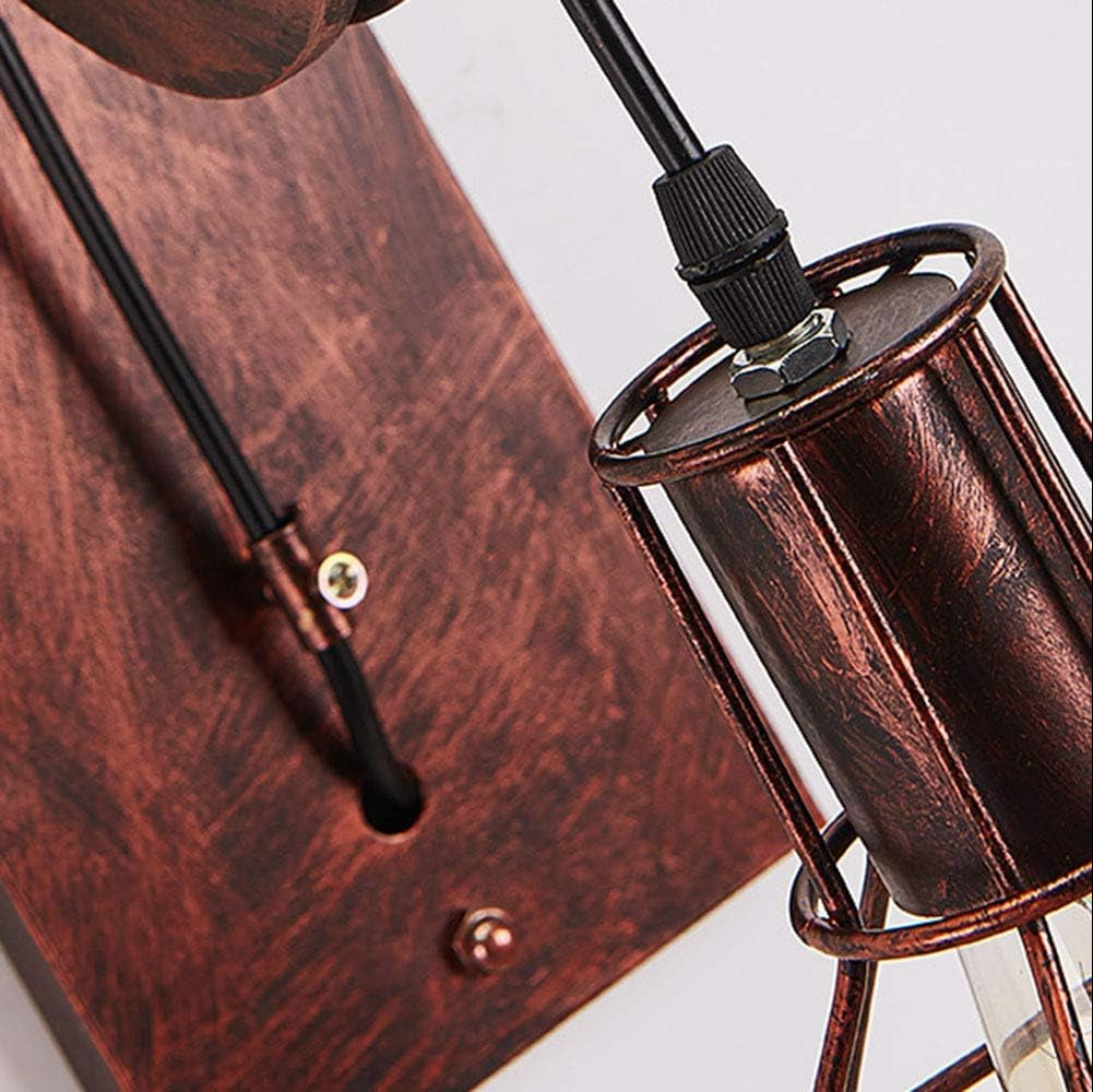 Vintage Wall Lamp with Pulley - Retro Industrial LED Sconce