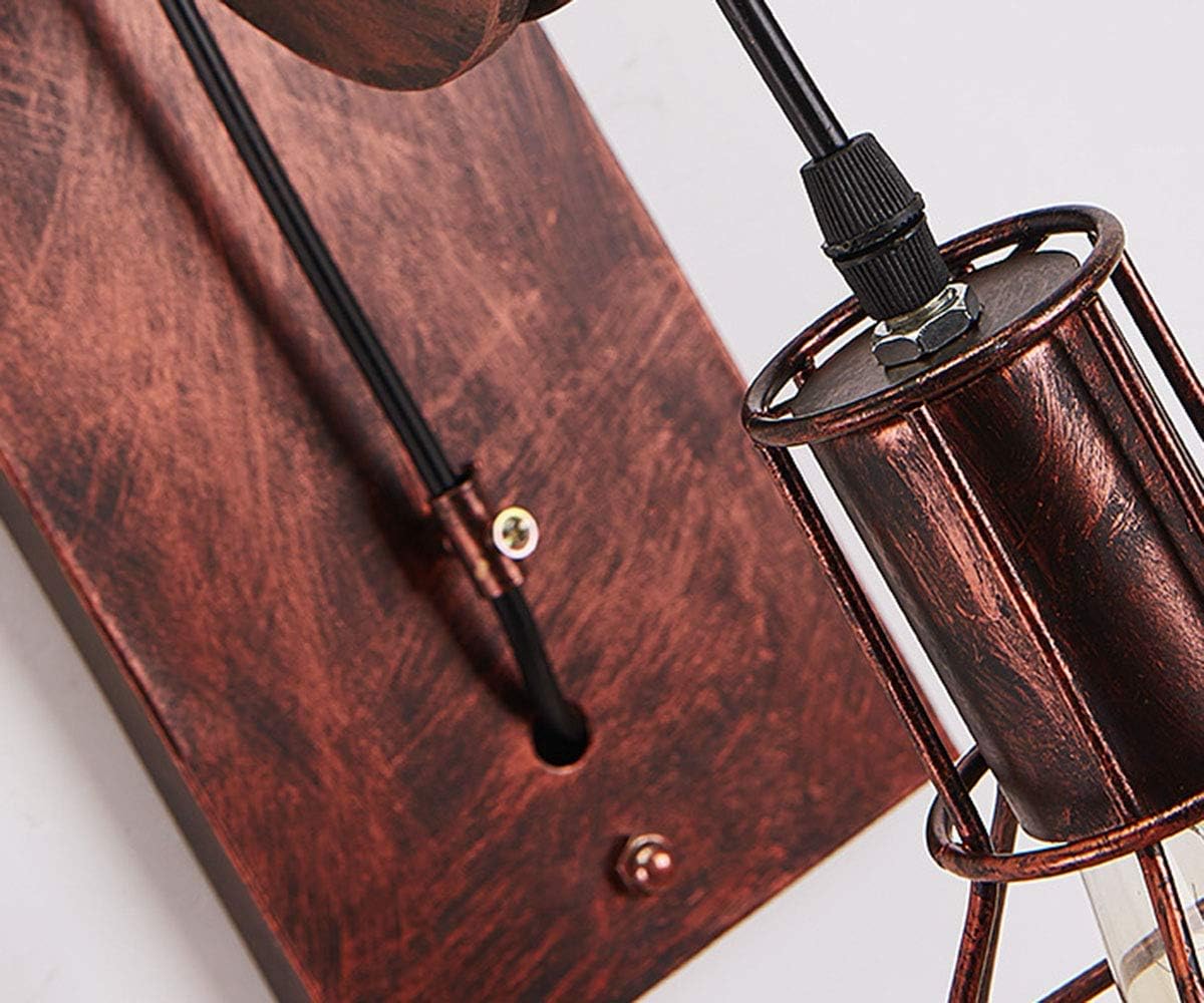 Vintage Wall Lamp with Pulley - Retro Industrial LED Sconce