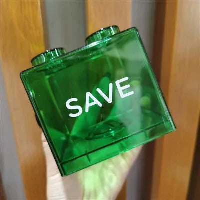 Translucent Building Block Money Box - Fun Plastic Savings Bank