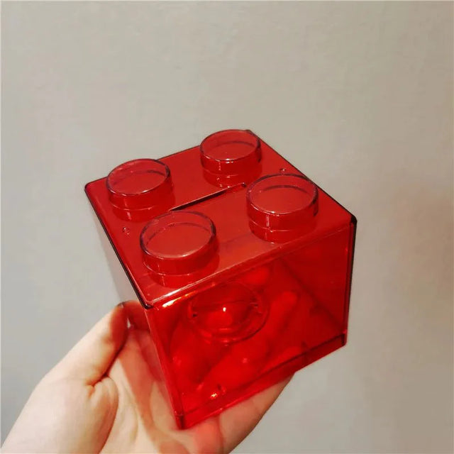 Translucent Building Block Money Box - Fun Plastic Savings Bank