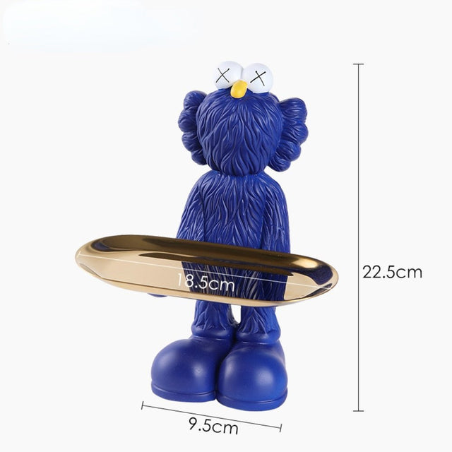 Quirky Figurine Statue With Storage Tray in Resin Bear Design