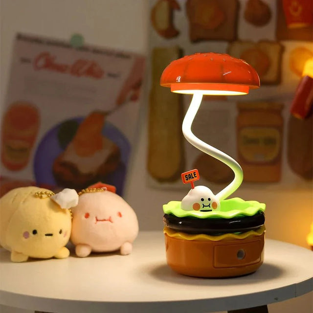LED Night Light & Pencil Sharpener with Fun Hamburger Design