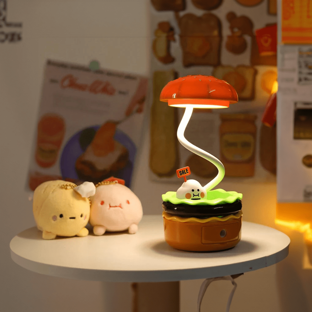 LED Night Light & Pencil Sharpener with Fun Hamburger Design