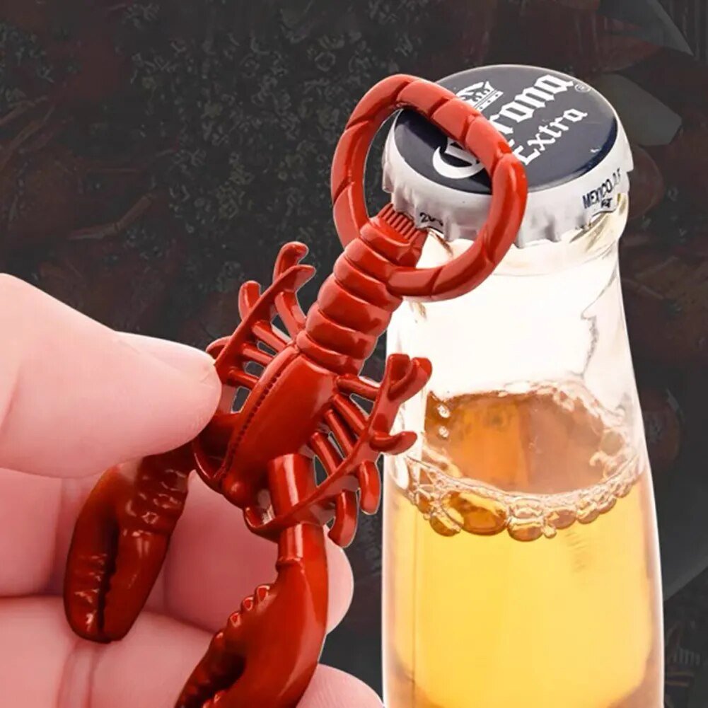 Lobster Shaped Corkscrew Bottle Opener in Zinc Alloy Metal