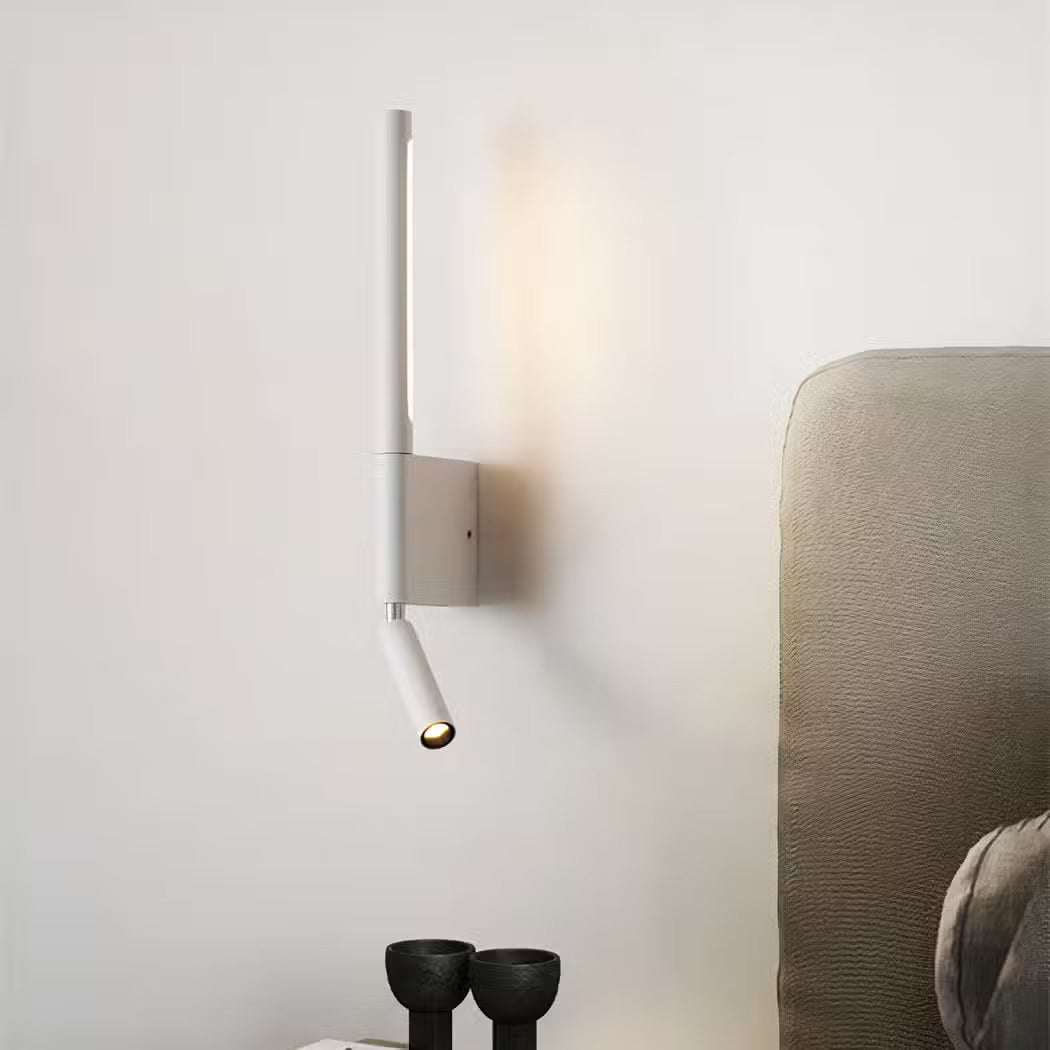 Bedside Reading Wall Light, Adjustable LED Sconce, Black or White