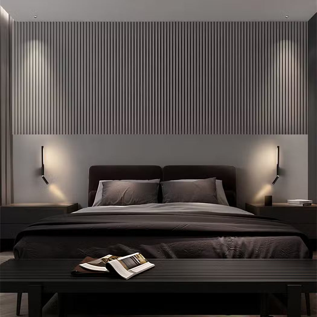 Bedside Reading Wall Light, Adjustable LED Sconce, Black or White