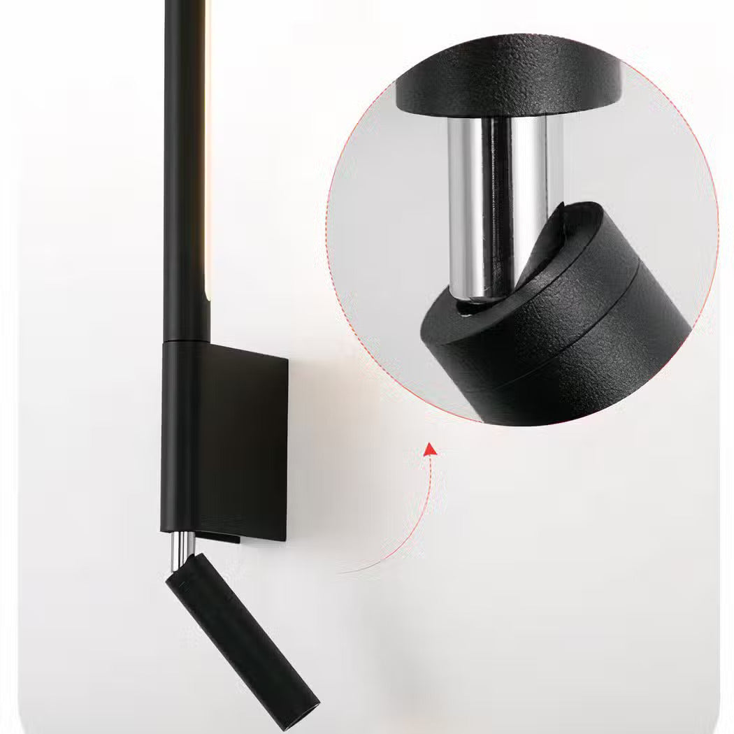 Bedside Reading Wall Light, Adjustable LED Sconce, Black or White