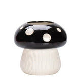 Red and Black Mushroom Shape Ceramic Vase for Home Decor