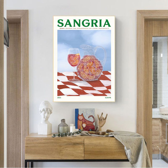 Retro Drinks Wall Art Sticker Posters in Colorful Paper Design