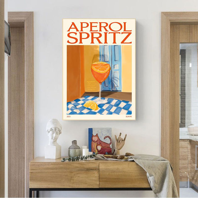 Retro Drinks Wall Art Sticker Posters in Colorful Paper Design