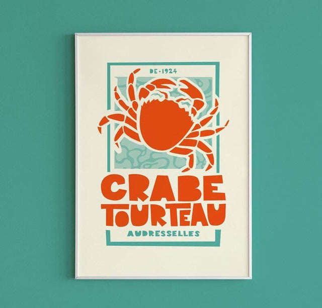 Retro French Shellfish Canvas Print Poster - Modern Art Decor