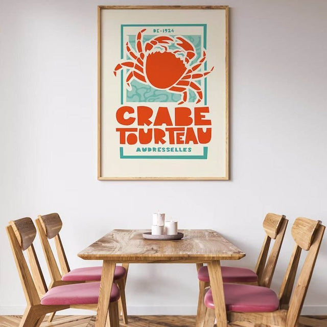 Retro French Shellfish Canvas Print Poster - Modern Art Decor
