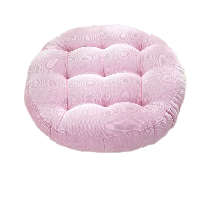 Round Corduroy Solid Tufted Thick Cushion for Comfort