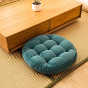 Round Corduroy Solid Tufted Thick Cushion for Comfort
