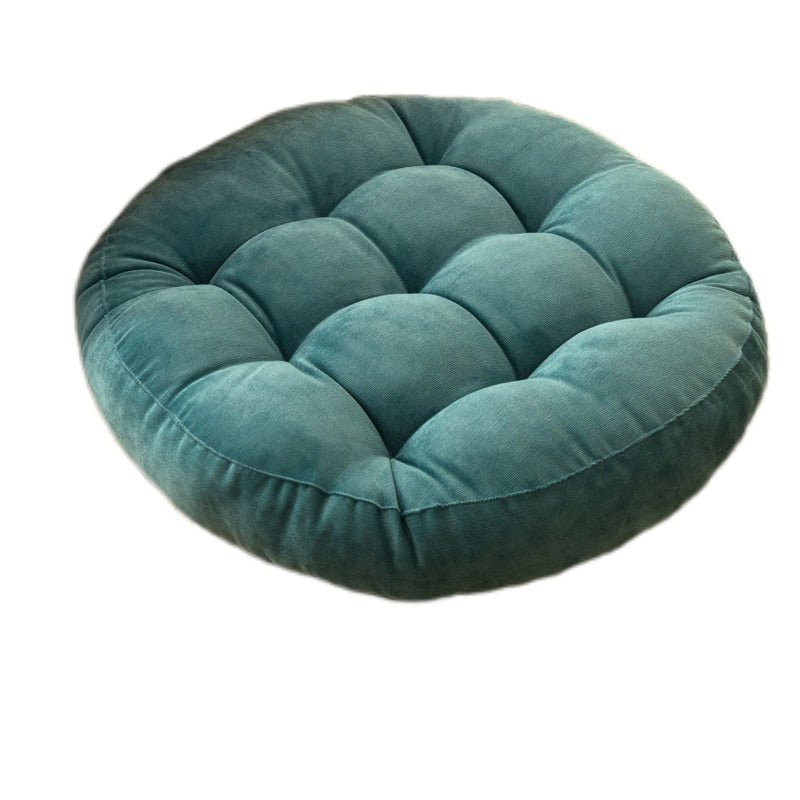 Round Corduroy Solid Tufted Thick Cushion for Comfort
