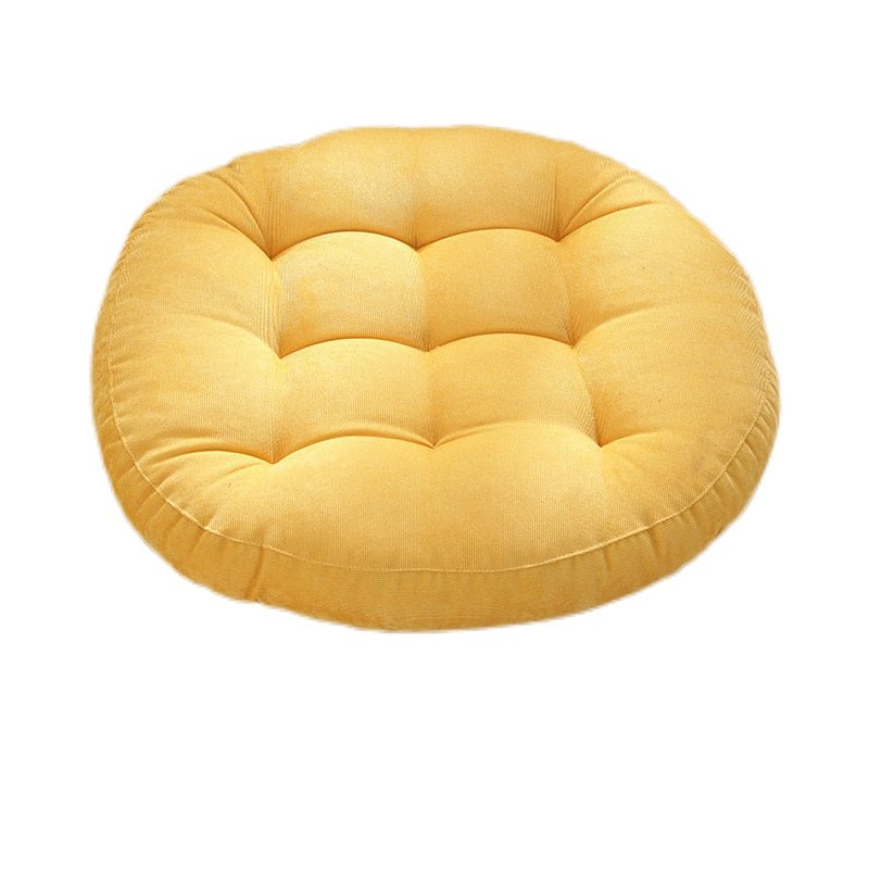 Round Corduroy Solid Tufted Thick Cushion for Comfort