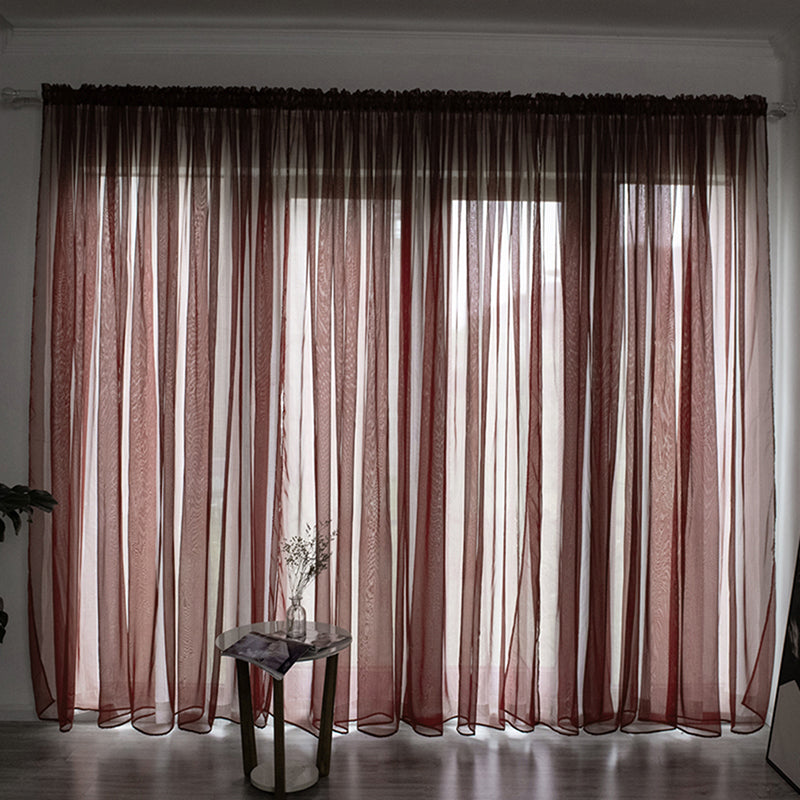 Solid Voile Window Curtain - Lightweight Polyester Design