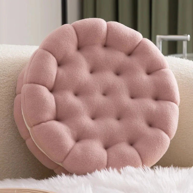 Sandwich Biscuit Sofa Cushion Round Cotton Woven Design