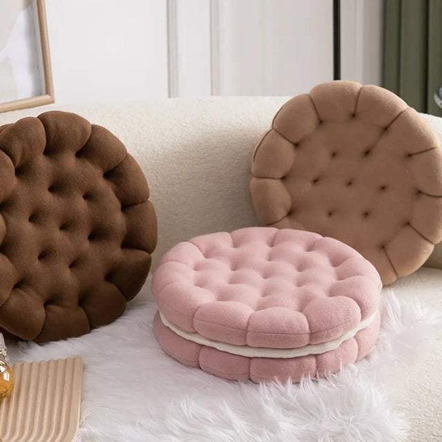 Sandwich Biscuit Sofa Cushion Round Cotton Woven Design