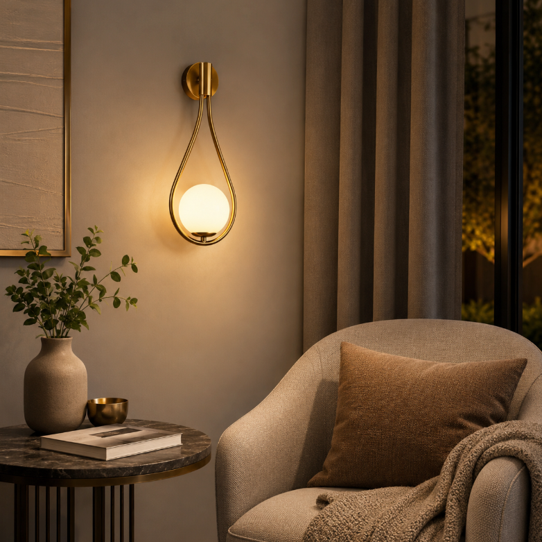 Teardrop Glass Ball Wall Sconce, Modern Nordic Wall Light