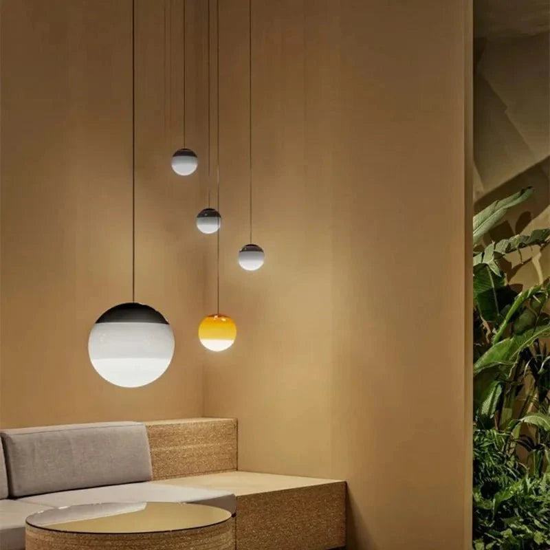 Seven Colour Gradient Glass Pendant Light
