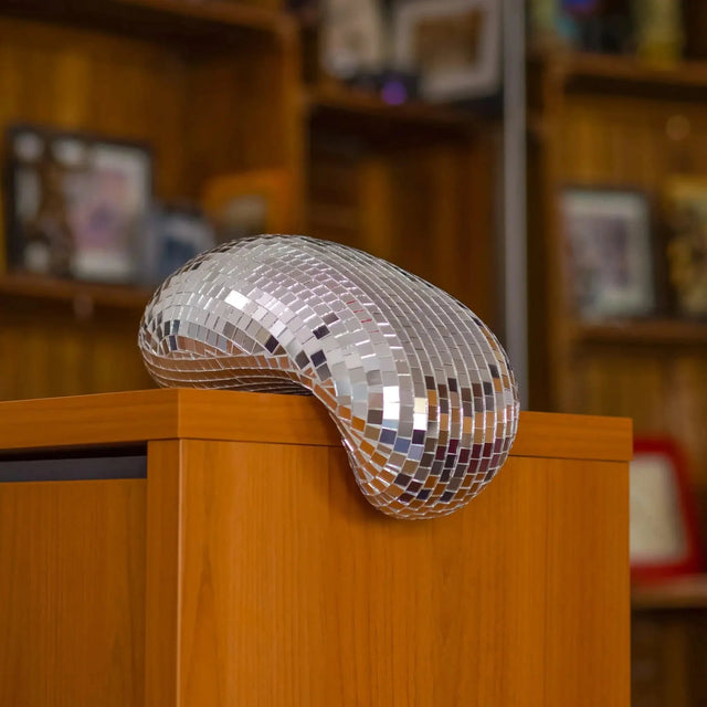 Melting Disco Ball Decoration - Metal Abstract Sculpture