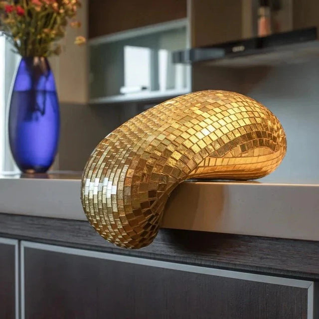 Melting Disco Ball Decoration - Metal Abstract Sculpture